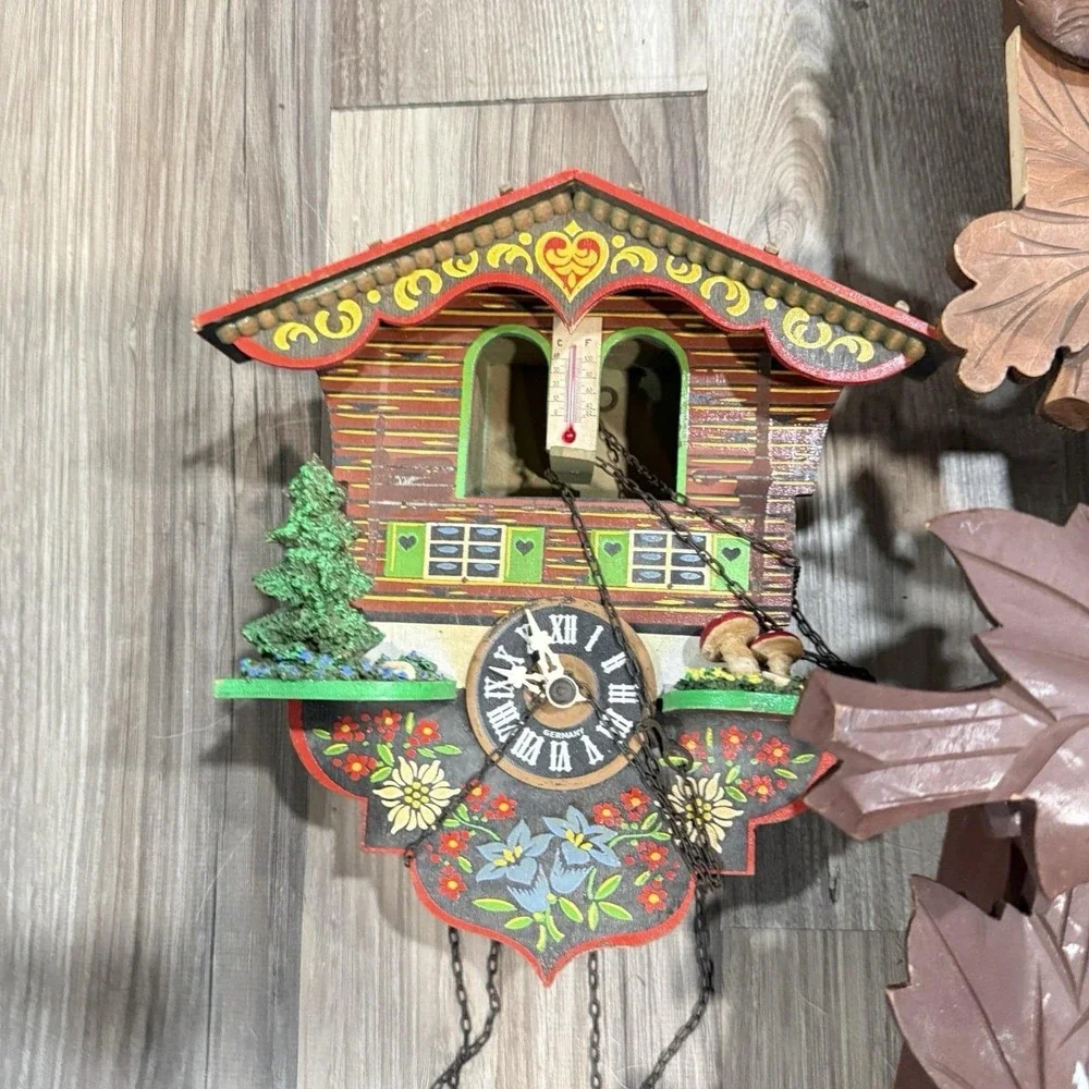 3 Vintage German Cuckoo Clocks For Parts Repair  Untested